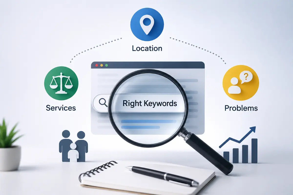 Finding the right keywords for family law SEO.