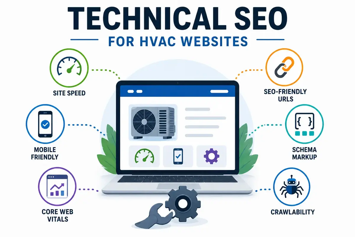 6 technical seo tips for hvac companies infographic