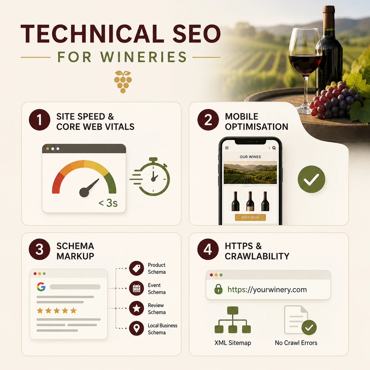 technical seo tips for wineries