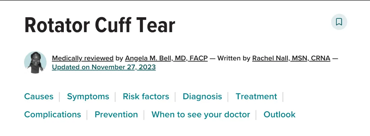 Healthline author box showing medically reviewed by credentials as an example of E-E-A-T compliance for healthcare content
